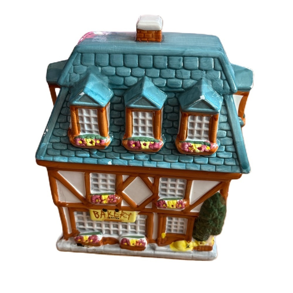 Vintage Sherwood Bakery House Cookie Jar Ceramic Cottage Kitschy Cottage